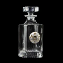 Набір горілчаний Boss Crystal "Тризуб" (графін та 6 чарок) оздоблення срібло, золото GPB77TRY2XG — фото 4