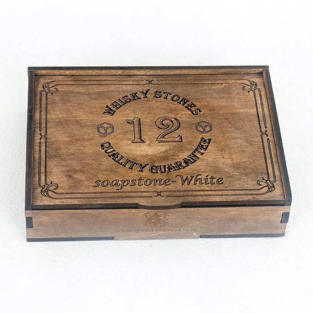 Подарунковий набір каменів SoapStone-White-12 шт, 20 х 20 мм, для охолодження віски — фото 3