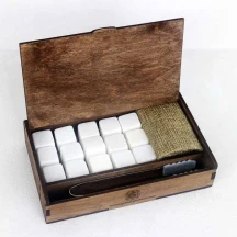 Подарочный набор камней SoapStone-White-15 шт, 20 х 20 мм, для охлаждения виски