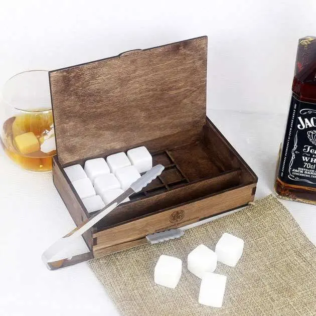 Подарунковий набір каменів SoapStone-White-15 шт, 20 х 20 мм, для охолодження віски — фото 2