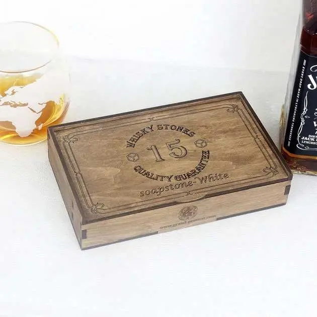 Подарунковий набір каменів SoapStone-White-15 шт, 20 х 20 мм, для охолодження віски — фото 3