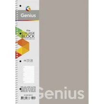 Коледж-блок А4 Школярик Genius 80 аркушів, клітинка, пластик, спіраль А4-080-6803K