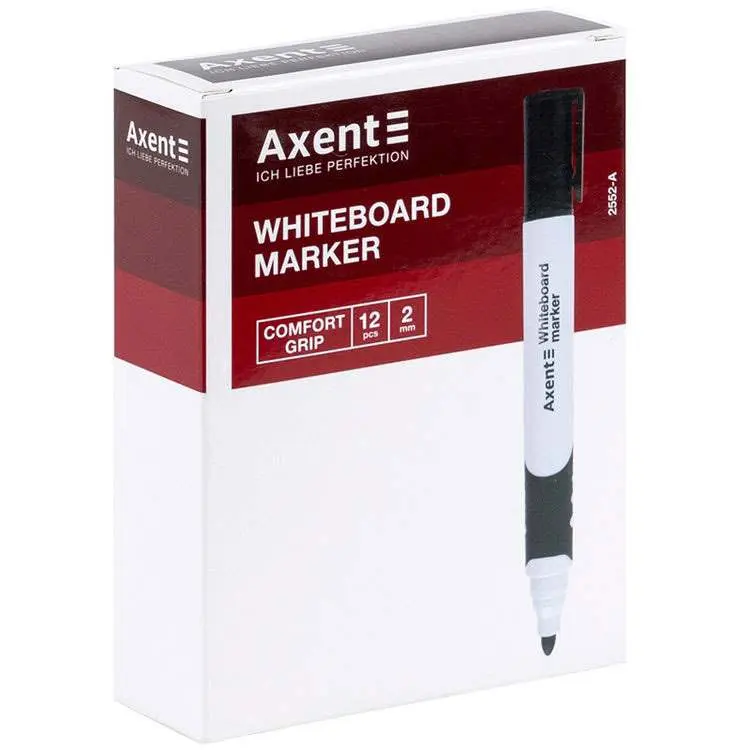 Маркер Whiteboard Comfort Grip 2 мм, круглий зелений Axent 2552-04-A — фото 2