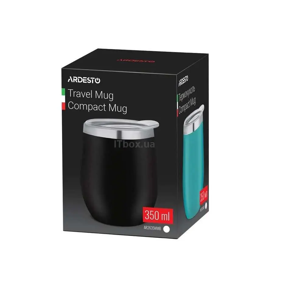 Термокухоль Ardesto Compact Mug, 350 мл, нержавіюча сталь — фото 2