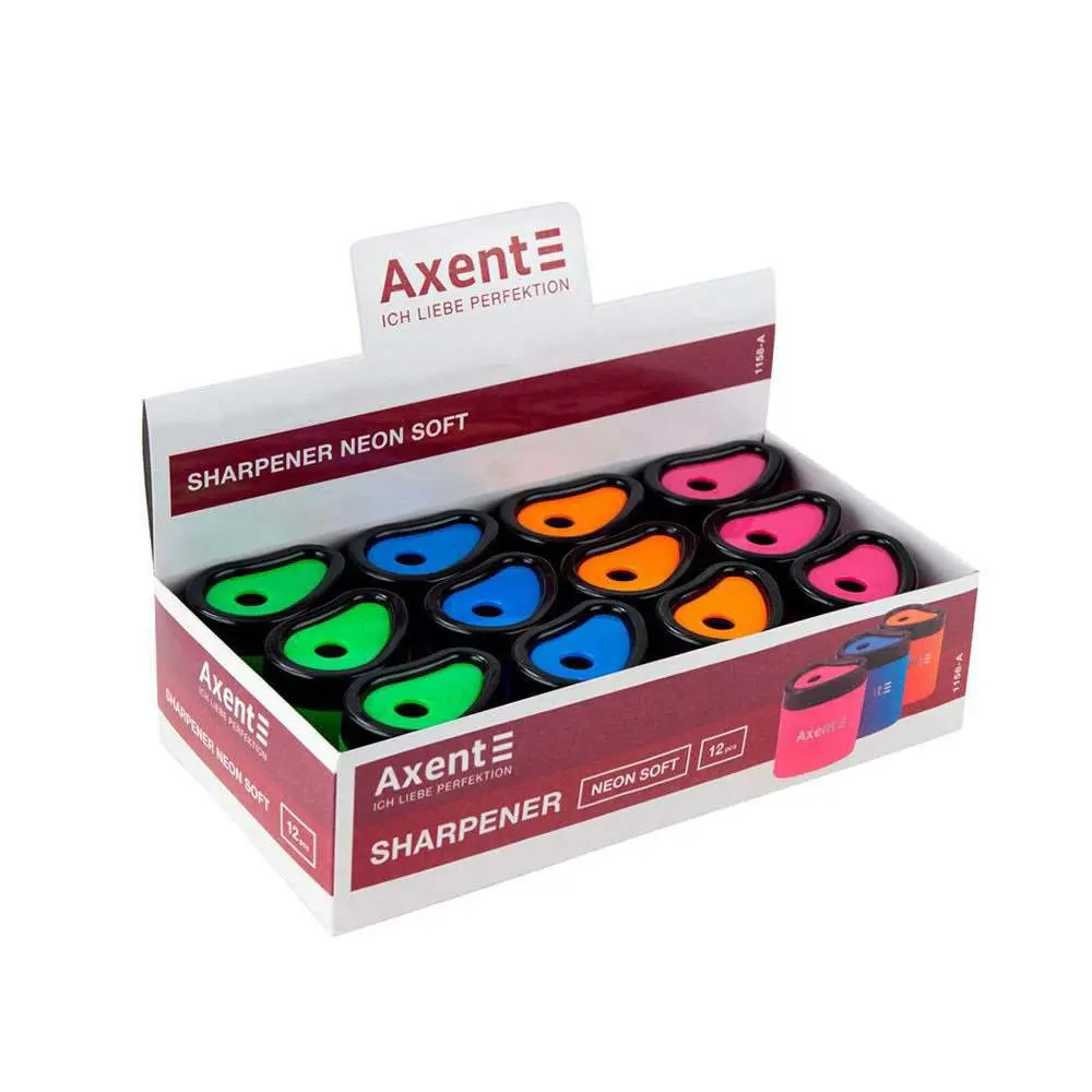 Точилка Axent с контейнером Neon Softr, цвет ассорти 1158-A — фото 3