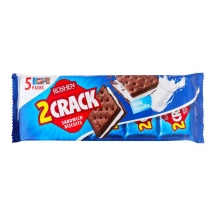 Печиво-сендвіч 2Crack  з молочно ванільною начинкою 190 г, Рошен