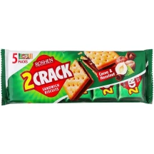 Печиво-сендвіч 2Crack з начинкою какао-горіх 190 г Рошен