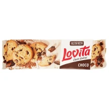 Здобне печиво Lovita Classic Cookies з какао і кусочками глазурі 150 г Рошен