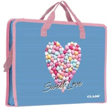 Папка об'ємна "Sweet Love" на блискавці, 350 х 255 х 45 мм, PP 600 мкн, з ручками Class 5631-26C