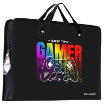 Папка объемная "Gamer" на молнии, 350 х 255 х 45 мм,  PP 600 мкн, с ручками Class 5634-26C