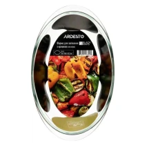 Форма для запікання з кришкою Ardesto Black Mars 33х19,8х13,2см, боросилікатне скло,овальна,прозора AR2408BG — фото 4