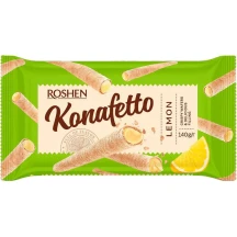 Вафельні трубочки Konafetto з лимонною начинкою 140г, Рошен