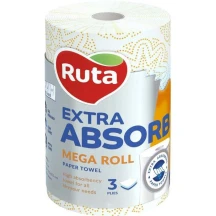 Рушники паперові RUTA Mega roll 3-шарові, 1 рулон в упаковці 5643