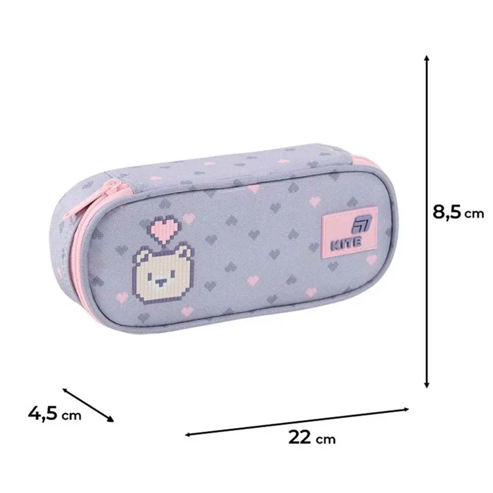 Пенал Kite без наповнення 1 відділення, 1 відворот, на блискавці Pixel Love K26-599-3 — фото 2