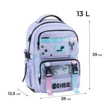 Рюкзак1 відділення, 39 х 28 х 12,5 см, Education Sakura поліестер, бузковий Kite K26-1022M-1 — фото 2