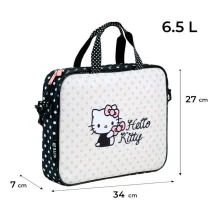 Шкільна текстильна сумка А4 "Hello Kitty" поліестер, біло-чорна з малюнком Kite K26-589-2 — фото 2