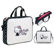 Шкільна текстильна сумка А4 "Hello Kitty" поліестер, біло-чорна з малюнком Kite K26-589-2 — фото 3