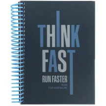 Блокнот А5 120 аркушів "Think fast" з розділювачами, клітинка, спіраль Axent 8405-20-A