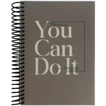 Блокнот А5 120 аркушів "You can do it" з розділювачами, клітинка, спіраль Axent 8405-21-A