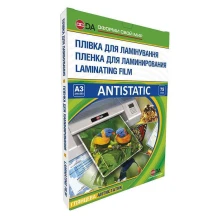Плівка А3 для ламінування 75 мкм глянцева Antistatic, 100 аркушів Da Office 11201011306YA