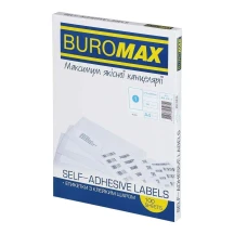 Етикетки самоклеючі A4 1 етикетка, 210 х 297 мм, 100 аркушів Buromax BM.2810