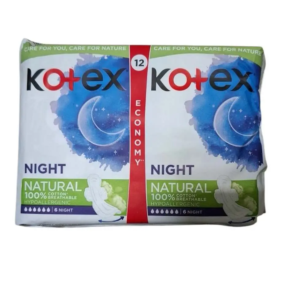 Прокладки Kotex Natural Night 12 штук в упаковке Прокладки Kotex Natural Night 12 штук в упаковке