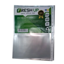 Файл А4+ прозорий, 100 мкм, глянсовий, перфорація на 11 отворів, 20 штук Fresh Up FR-20100