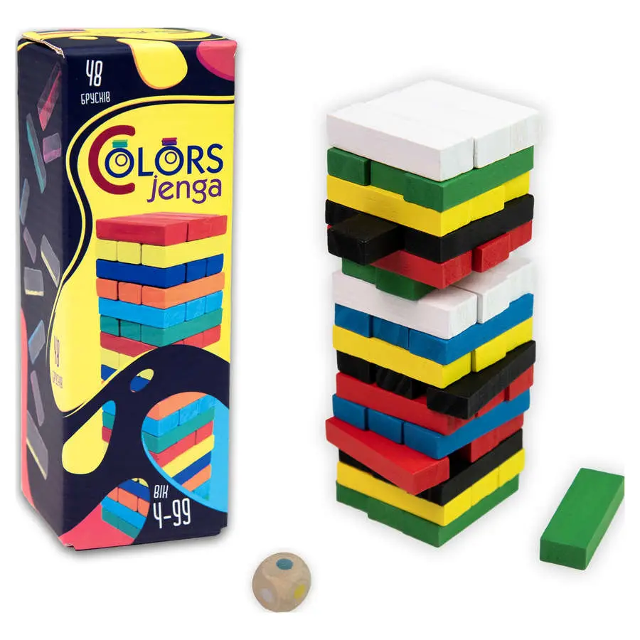 Гра Strateg настільна ''Colors Jenga" 48 брусків 4+ 30717 — фото 2