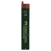 Грифель Faber-Castell 0,5 мм 2B Super Polimer 12 штук у пеналі 120502