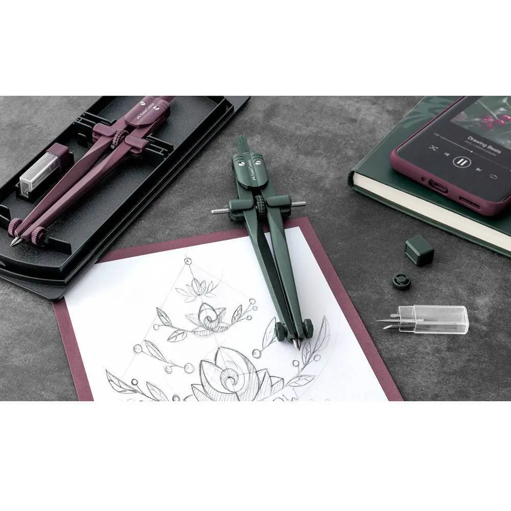 Циркуль Faber-Castell діаметр до 390 мм, чорний, пластикова коробка 174553 — фото 2
